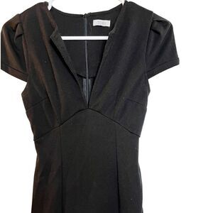 Tobi Short Sleeve Deep V Neck Mini Dress Black Size Small